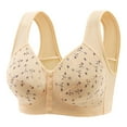 thumbnail image 1 of Iyufng Bras for Women Plus Size,Push Up Wireless Bra Front Closure,Sexy Middle-Aged and Elderly Printed Front Buckle Without Steel Ring Soft Cotton Underwear Bra, 1 of 5