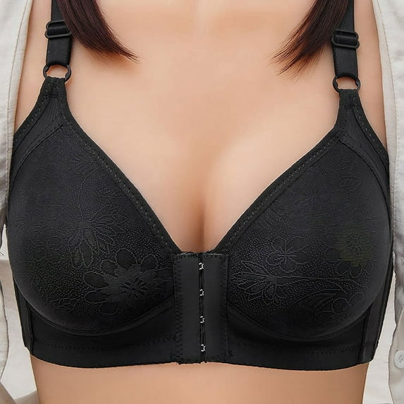 Iyufng Bras for Women Plus Size,Push Up Wireless Bra Front Closure,Women Fashion Underwear No Underwire Plus Size Together Everyday Bras
