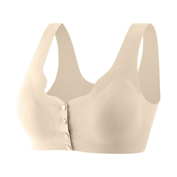 Iyufng Bras for Women Plus Size,Push Up Wireless Bra Front Closure,Women's Fashion Front Buckle Seamless Thin Style Without Steel Ring Bra Style Bra
