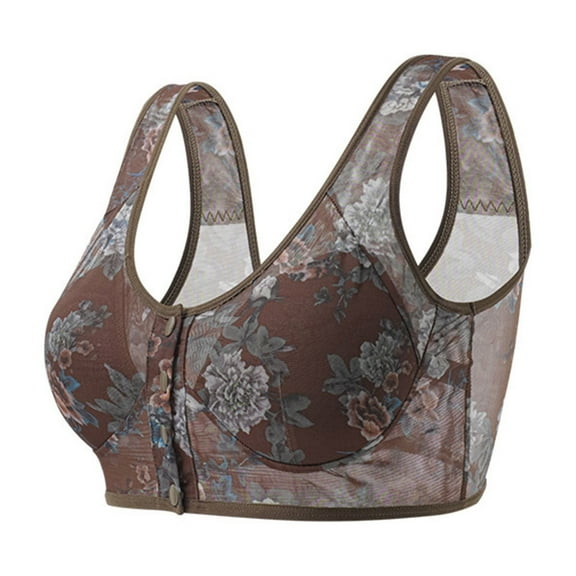 Iyufng Bras for Women,Push up Wirefree Bra,Fashion Flower Print Wireless Front Opening Bra Pregnant Women Nursing Bras,Front Closure Bras Plus Size