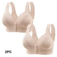 thumbnail image 1 of Iyufng Bras for Women,Push up Wireless Bra,2PC Traceless Comfortable No Steel Ring Breathable Gathering Front Opening Buckle Bra Underwear,Front Closure Bras Plus Size, 1 of 9