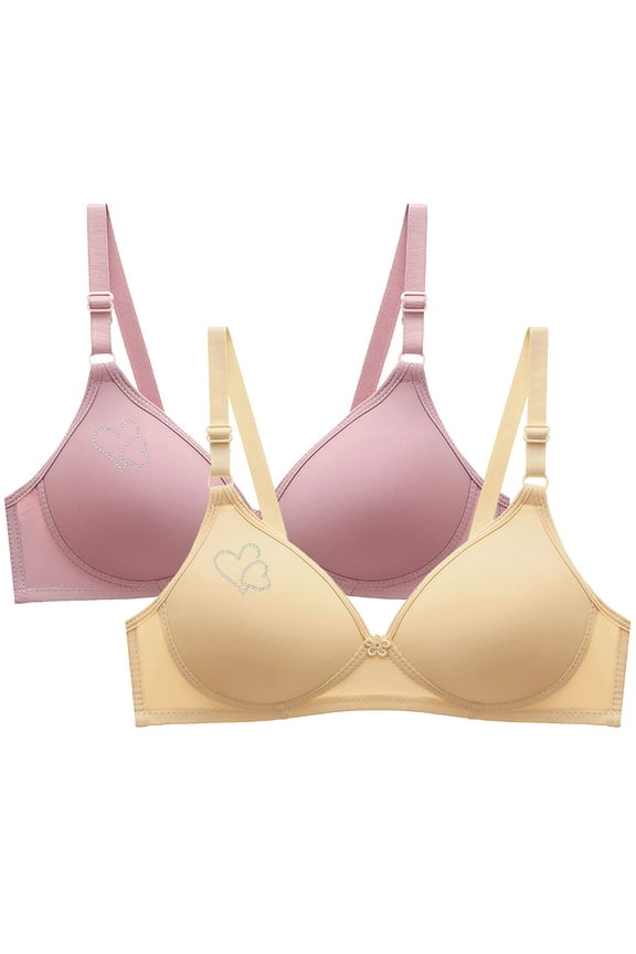 Bras for Women,Push up Wireless Bra,2PCS Half Cup Bra Lingerie Soild Wire Underwear Bra Everyday Small Cup,Womens Bras Plus Size