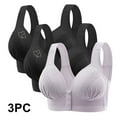 thumbnail image 1 of Iyufng Bras for Women,Push up Wireless Bra,3PC Traceless Comfortable No Steel Ring Breathable Gathering Front Opening Buckle Bra Woman Underwear,Front Closure Bras Plus Size, 1 of 9