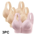 thumbnail image 1 of Iyufng Bras for Women,Push up Wireless Bra,3PC Traceless Comfortable No Steel Ring Breathable Gathering Front Opening Buckle Bra Woman Underwear,Front Closure Bras Plus Size, 1 of 9