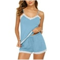 thumbnail image 1 of Iyufng Camisole Pajamas Set Loungewear for Women 2 Piece Set,Summer Solid Color Sleeveless Camisole Pajamas Cami Shorts Set Nightwear,Sleepwear Sets Women Homewear,S-XXL, 1 of 7