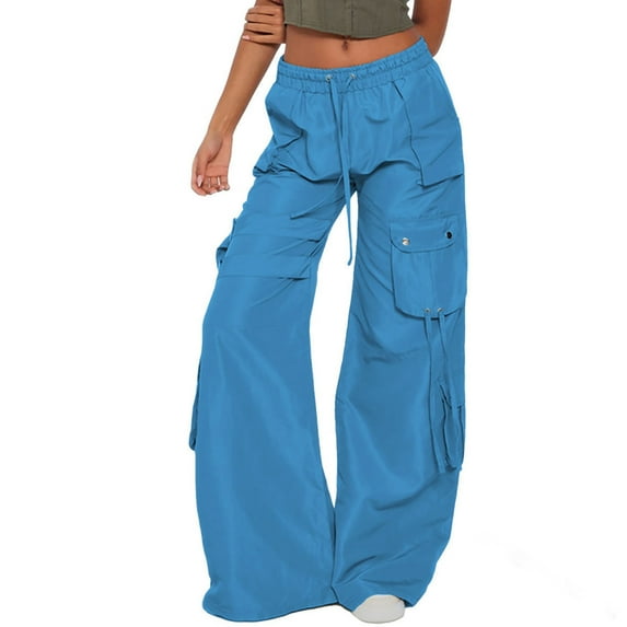 Iyufng Cargo Pants Women,Women Pants Women Retro Micro Flared Pants New Fashionable and Casual Versatile Pockets Flared Workwear Pants Long Pants,Gifts for Women