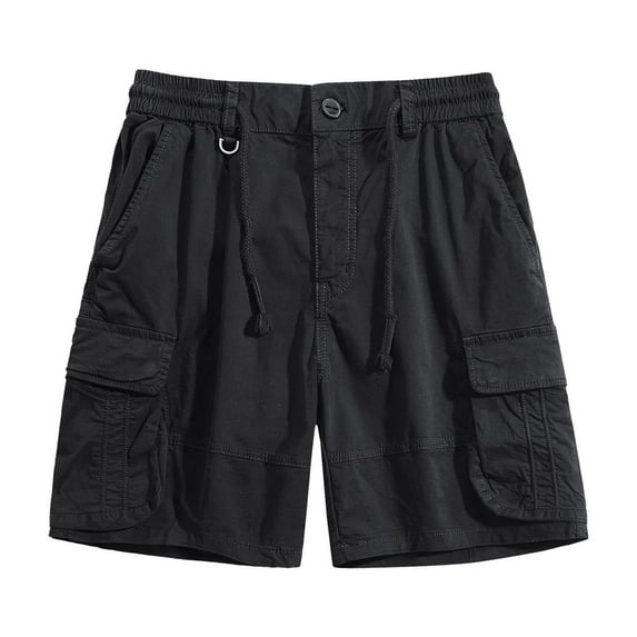 Iyufng Cargo Shorts for Men,Men's Shorts Athletic Drawstring,Men's Sports Leisure Elastic Waist Multi-Pockets Relaxed Summer Shorts Pants,Mens Shorts Athletic