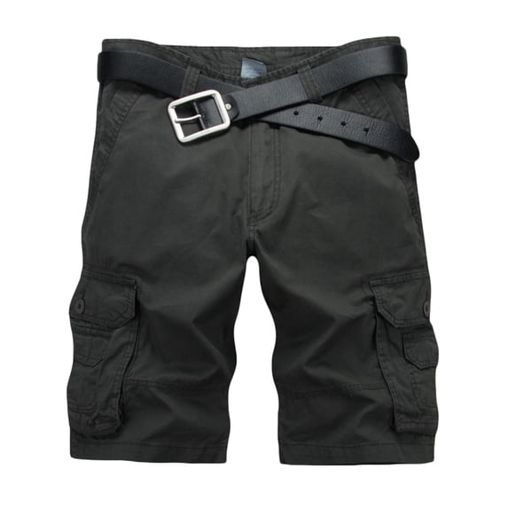 Iyufng Cargo Shorts for Men,Men's Shorts,Men Casual Solid Fashion Zipper Button Pockets Cropped Cargo Shorts,Mens Shorts