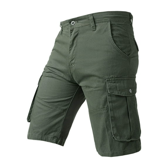 Iyufng Cargo Shorts for Men,Men's Shorts,Men's Fashion Casual Solid Color Cargo Pockets Casual Half Shorts Pants,Mens Shorts