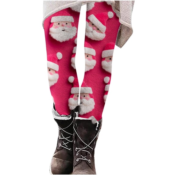 Iyufng Christmas Leggings for Women Plus,Fashion Casual Christmas Printed Yoga Leggings Graphic Tight Leggings High Waist