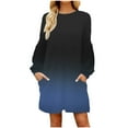thumbnail image 1 of Iyufng Dresses for Women Plus Size on Womens Dresses Long Sleeve,Round-neck Fashion Print High Waist Mid-Calf Casual Mini Dresses,Fall Dresses for Women 2024, 1 of 5