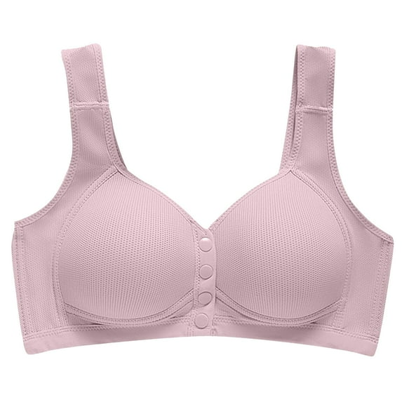 Iyufng Front Closure Bras,Summer Women's Push up Bra,Women's Comfortable Soft Solid Color Front Open Button Underwear Large Size Bra Secondary Breast,Womens Bras