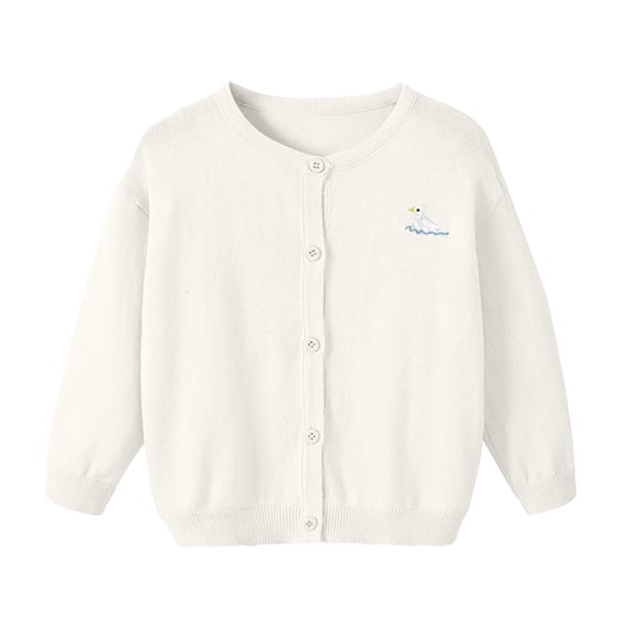 Iyufng Girls Duck Embroidery Knit Cardigans Long Sleeve Button Sweater