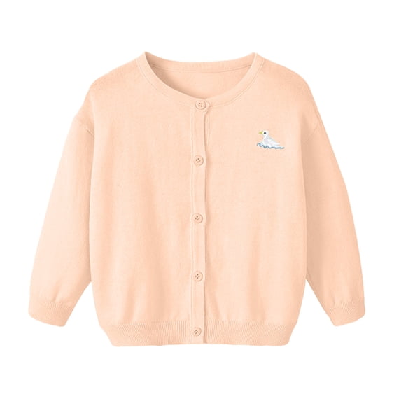 Iyufng Girls Duck Embroidery Knit Cardigans Long Sleeve Button Sweater