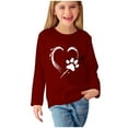 thumbnail image 1 of Iyufng Girls Long Sleeve Shirts Kids Print Crew Neck T-Shirt Casual Tunic Tops, 1 of 4