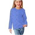 thumbnail image 1 of Iyufng Girls Long Sleeve Shirts Kids Print Crew Neck T-Shirt Casual Tunic Tops, 1 of 5
