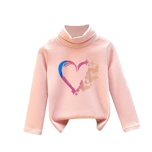 Iyufng Girls Sweatshirts,Fleece Graphic Cotton Crewneck Pullover Sweatshirt for Girls,Children's Hoodie with Plush and Thick High Neck Hoodless Sweatshirts,Teen Girls Sweatshirts