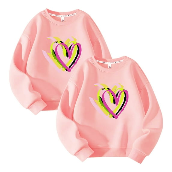 Iyufng Girls Sweatshirts,Graphic Cotton Crewneck Sweatshirt for Girls,Children's Sports Round Neck Hoodless Sweatshirts Pullover Long Sleeved Solid Color,Teen Girls Tops