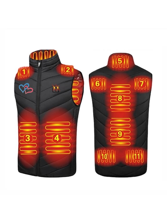 Heated Vest for Women Plus Size USB Intelligent Constant Temperature Heated Windproof Coat for Men and Women Winter 11 Areas Heated Jacket Coat,Womens Winter Heated Jackets
