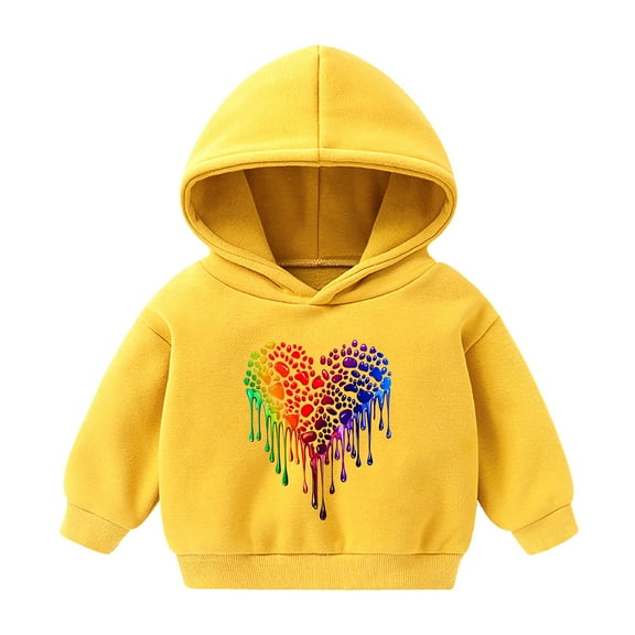 Iyufng Hoodies for Girls Fleece,Long Sleeve Graphic Hooded Sweatshirt,Kids Pattern T-shirt Printed Round Neck Short Cute Hoodies Boys and Girls,Teen Girls Pullover Tops
