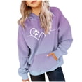 thumbnail image 1 of Iyufng Hoodies for Teen Girls,Long Sleeve Graphic Hooded Sweatshirt Gradient,Kids Pattern T-shirt Printed Round Neck Short Cute Hoodies Boys and Girls,Teen Girls Pullover Pocket Sweatshirt Tops, 1 of 2