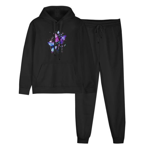 Iyufng Jogger Sets for Women 2 Piece Plus Size Hooded Sweatshirt and Sweatpants Sets,Men's and Women's Sports Tracksuits Long Sleeve Pullover Hoodies Fall Winter,Jogger Outfit Sweat Suits