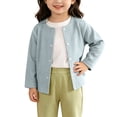 thumbnail image 1 of Iyufng Kids Crew Neck Button Knit Cardigans Unisex Boys Girls Long Sleeve Sweater Coat, 1 of 9
