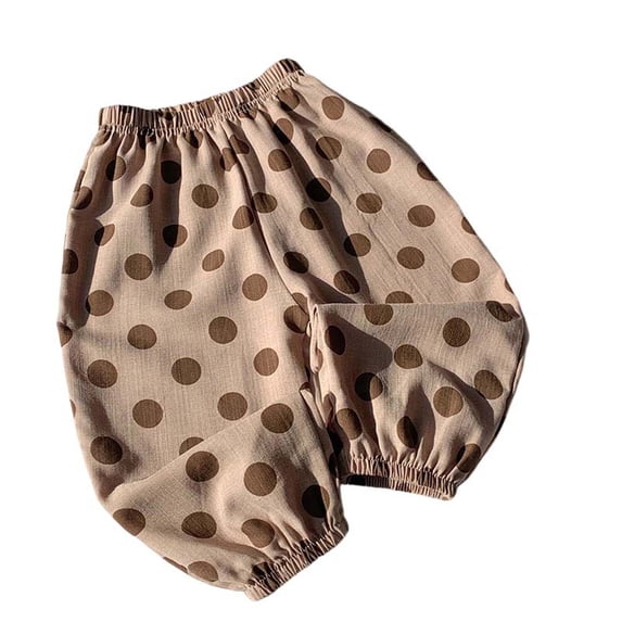 Iyufng Kids Pants Loose Fit Polka Dot Harem Pants for Summer, Unisex Style Elastic Waist Cuffed Pants
