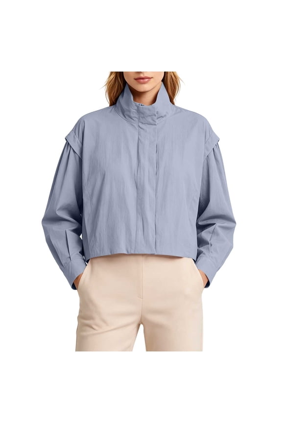 Light Weight Jackets Womens, Waterproof Sun Protection Full Zip Long Sleeve Outerwear Spring/Fall/Winter, Outdoor, Pockets