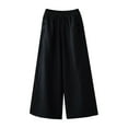 thumbnail image 1 of Iyufng Linen Pants Women Plus Size,Women Pants Women Loose Fitting High Waisted Cotton Linen Wide Leg Long Pants Appear Slim and Color Pants,Gifts for Women, 1 of 7