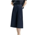thumbnail image 1 of Iyufng Linen Pants Women Plus Size,Women Pants Women's Loose High Waisted Cotton Linen Wide Leg Capris Solid Color Pants,Gifts for Women, 1 of 7