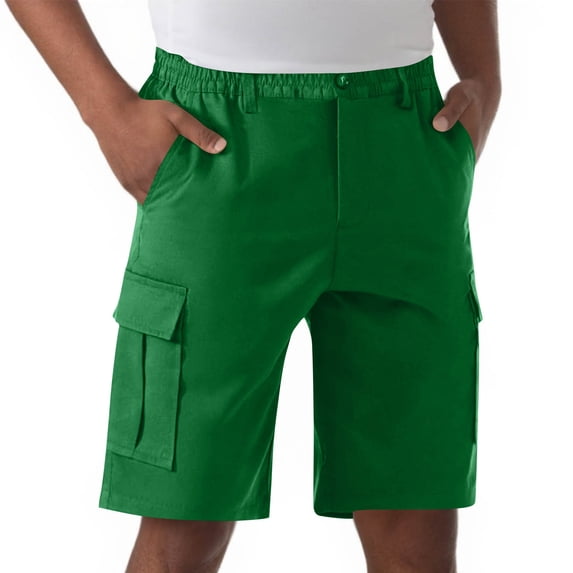 Iyufng Men's Cargo Shorts Solid Color Summer Casual Relaxed Fit Athletic Multiple Pockets