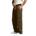 thumbnail image 1 of Iyufng Men's Knee Pleated Detail Wide Leg Casual Sweat Pants Drawstring Elastic Waist with Side Pockets, 1 of 9