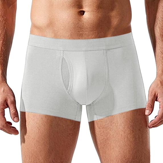Iyufng Mens Breathable Mesh Fly Boxer Briefs Stretch Wide Waistband Everyday Athletic Underwear