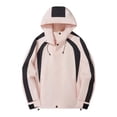 thumbnail image 1 of Iyufng Mens Color Block Hooded Windbreaker Adjustable Drawstring Snap Button Water Resistant Outdoor Hiking Jacket, 1 of 6