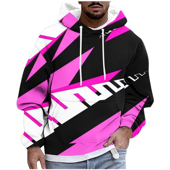 Iyufng Mens Hooded Sweatshirts Hoodies for Men,Men Casual Fashion Hooded Sweatshirts Round Neck Print Pullover Long Sleeve Tops Sweatshirt,Mens Hoodies Pullover