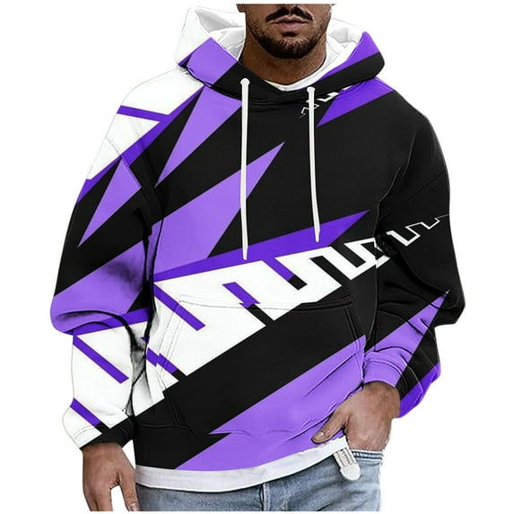 Iyufng Mens Hooded Sweatshirts Hoodies for Men,Men Casual Fashion Hooded Sweatshirts Round Neck Print Pullover Long Sleeve Tops Sweatshirt,Mens Hoodies Pullover