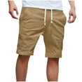 thumbnail image 1 of Iyufng Mens Shorts Athletic Men's Shorts,Men's Lace-up Elastic Waist Pocket Exercise Fitness Home Half Shorts Pants, 1 of 6