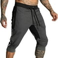 thumbnail image 1 of Iyufng Mens Shorts Athletic Men's Shorts,Mens Casual Fashion Zipper Pockets Patchwork Shorts Drawstring Elastic Waist Cropped Pants, 1 of 4