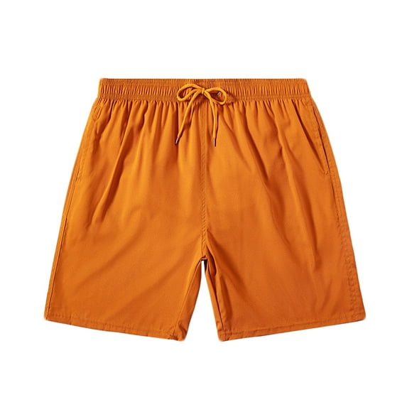 Iyufng Mens Shorts Men's Shorts,Elastic Waist Men's Casual Surfing Solid Color Drawstring Elastic Quick-dry Beach Shorts
