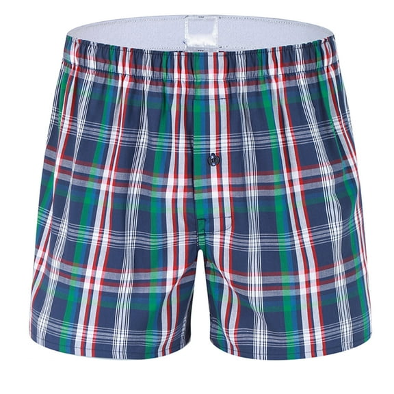 Iyufng Mens Shorts Men's Shorts,Men Casual Plaid Summer Solid Elastic Waist Cotton-crepe Home Pants Shorts