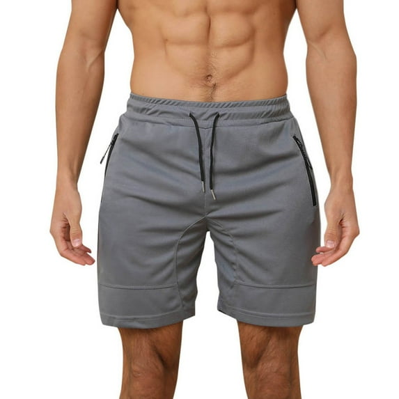 Iyufng Mens Shorts with Pockets Athletic,Men's Shorts,Men's Fashion Casual Solid Color Quick Drying Elastic Rope Waist Casual Sports Shorts