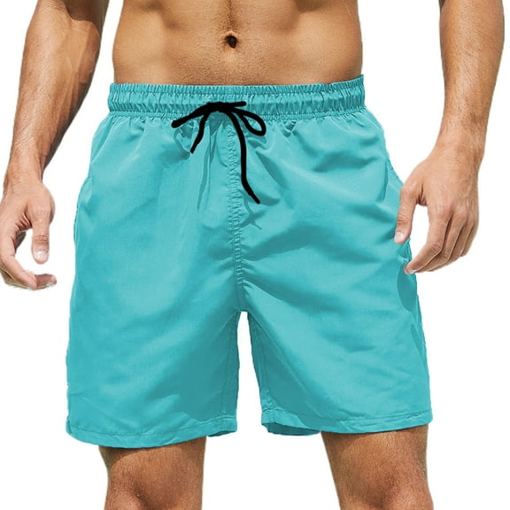 Iyufng Mens Shorts with Pockets Men's Shorts Drawstring,Elastic Waist Men's Summer Swim Trunks Quick Dry Surf Boardshorts Bathing Suit with Mesh Lining Beach Shorts