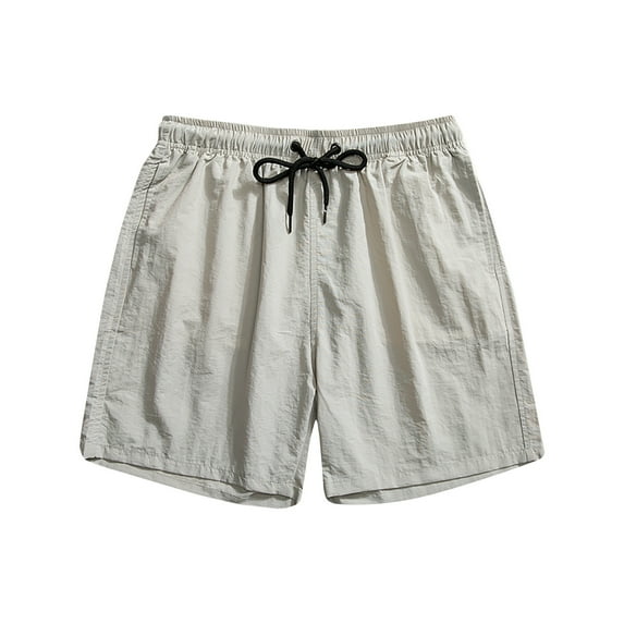 Iyufng Mens Shorts with Pockets Men's Shorts Drawstring,Men's Solid ColorSpecial Print Beach Casual Trouser Shorts.