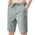 thumbnail image 1 of Iyufng Mens Shorts with Pockets,Men's Shorts,Men's Fashion Summer Drawstring Elastic Waist Casual Solid Color Classic Half Short Pants, 1 of 2
