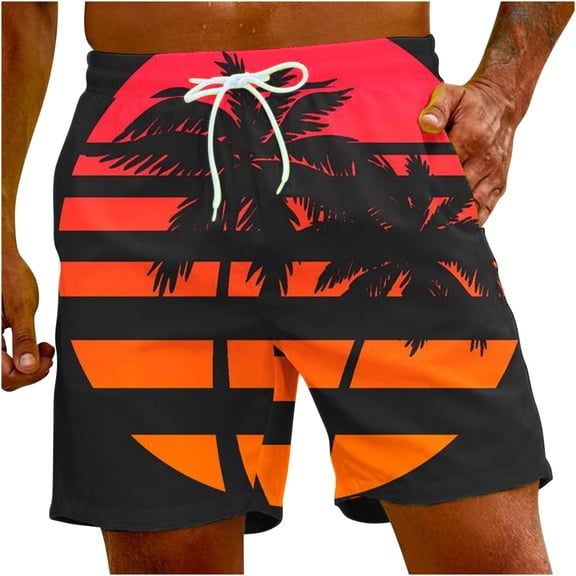 Iyufng Mens Shorts with Pockets Men's Shorts Drawstring,Men's Special Print Beach Casual Trouser Shorts Pants
