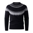 thumbnail image 1 of Iyufng Mens Sweaters and Pullovers Fair Isle Geometric Pattern Winter Knit Tops, 1 of 8