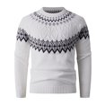 thumbnail image 1 of Iyufng Mens Sweaters and Pullovers Fair Isle Geometric Pattern Winter Knit Tops, 1 of 8