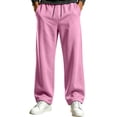 thumbnail image 1 of Iyufng Mens Wide Leg Sweatpants Drawstring Elastic Waist Full Length Loose Casual Pants with Pockets, 1 of 8