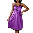 thumbnail image 1 of Iyufng Nightgowns for Women Spring/Summer Lace Panel Spaghetti Straps Pajama Dress with Built in Padding, 1 of 9